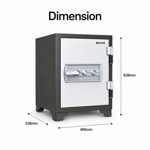 SAFIRE FR 445 Fire Safe Dimensions 639x495x536mm – 120-Min Fire Protection Security Safe UAE