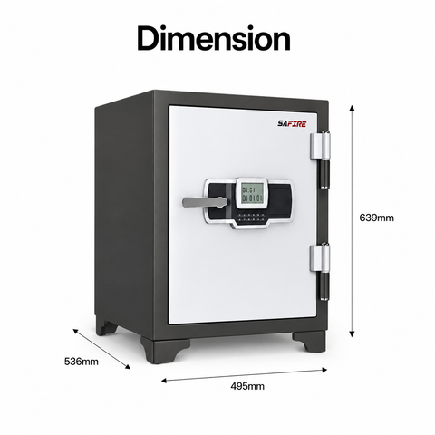 SAFIRE FR 445 Fire Safe Dimensions – 639mm x 495mm x 536mm | Digital Lock Safe UAE | INFINI HOMES
