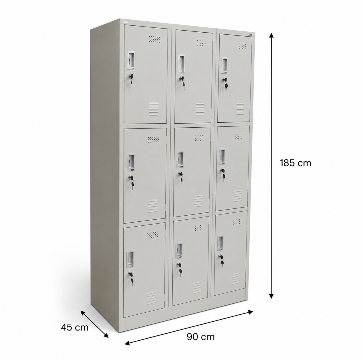 Metal Triplex Door Locker | 3-Door Steel Storage Cabinet | INFINI HOMES UAE