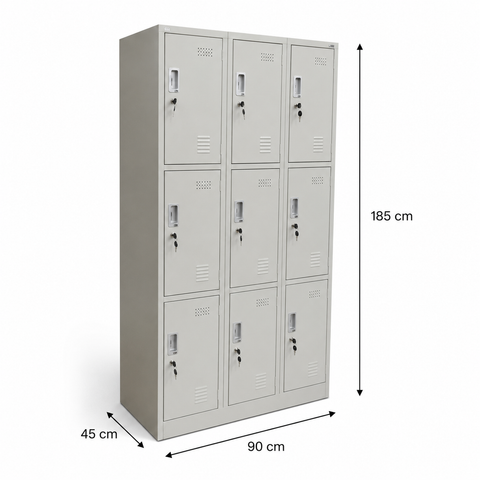 Metal Triplex Door Locker | 3-Door Steel Storage Cabinet | INFINI HOMES UAE