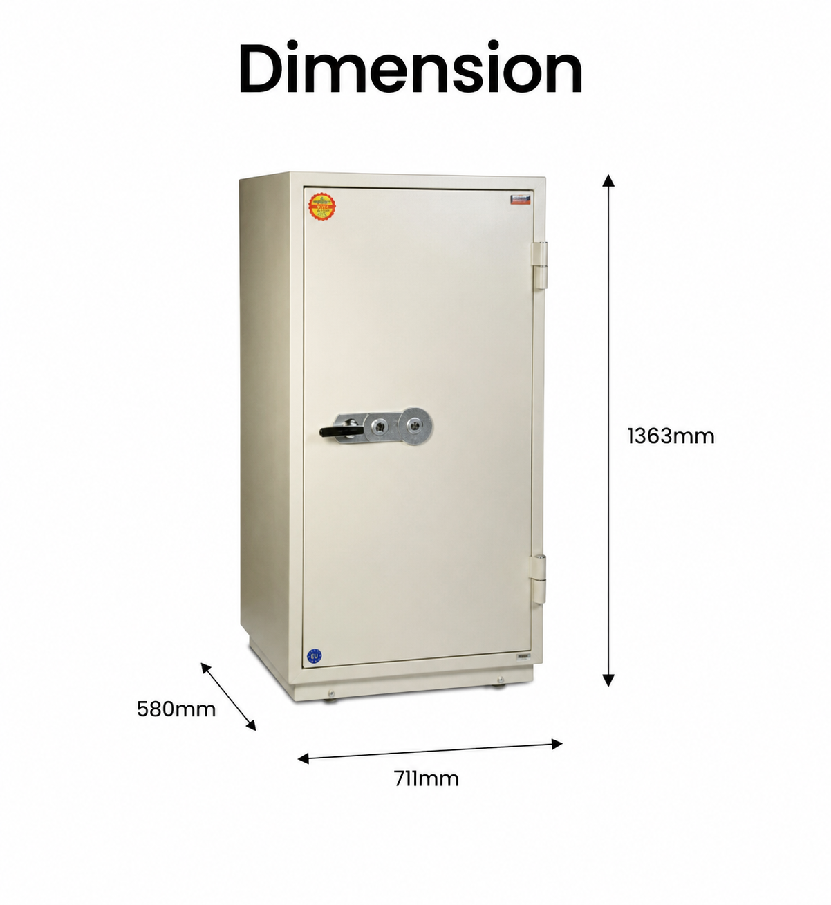 Valberg FRS 133 T-KL Heavy Duty Fire Resistant Safe 332kg – Security Safe for Home & Office UAE