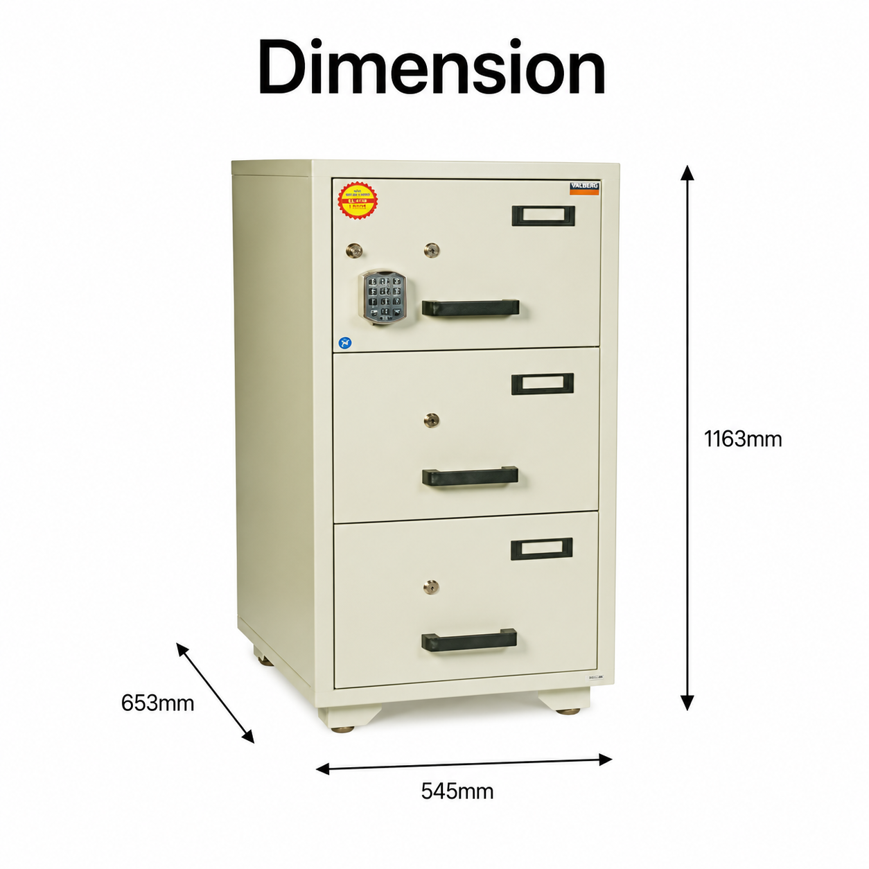 Valberg FC 3K-KK Fire Resistant Safe | ECB•S Certified | UAE