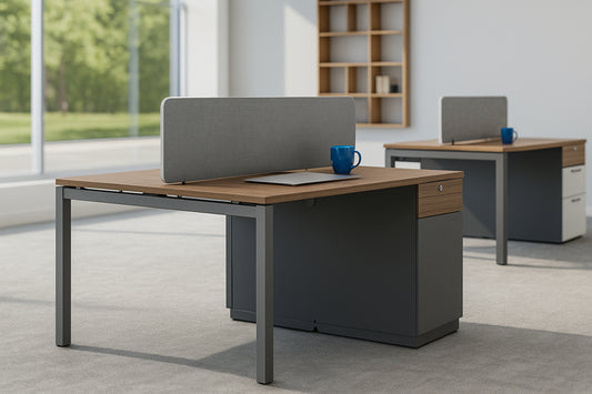 INFINI HOMES 2 Person Workstation UAE - Model NL-T1-DL1212 Brown Grey 120x120cm Dubai Abu Dhabi Sharjah