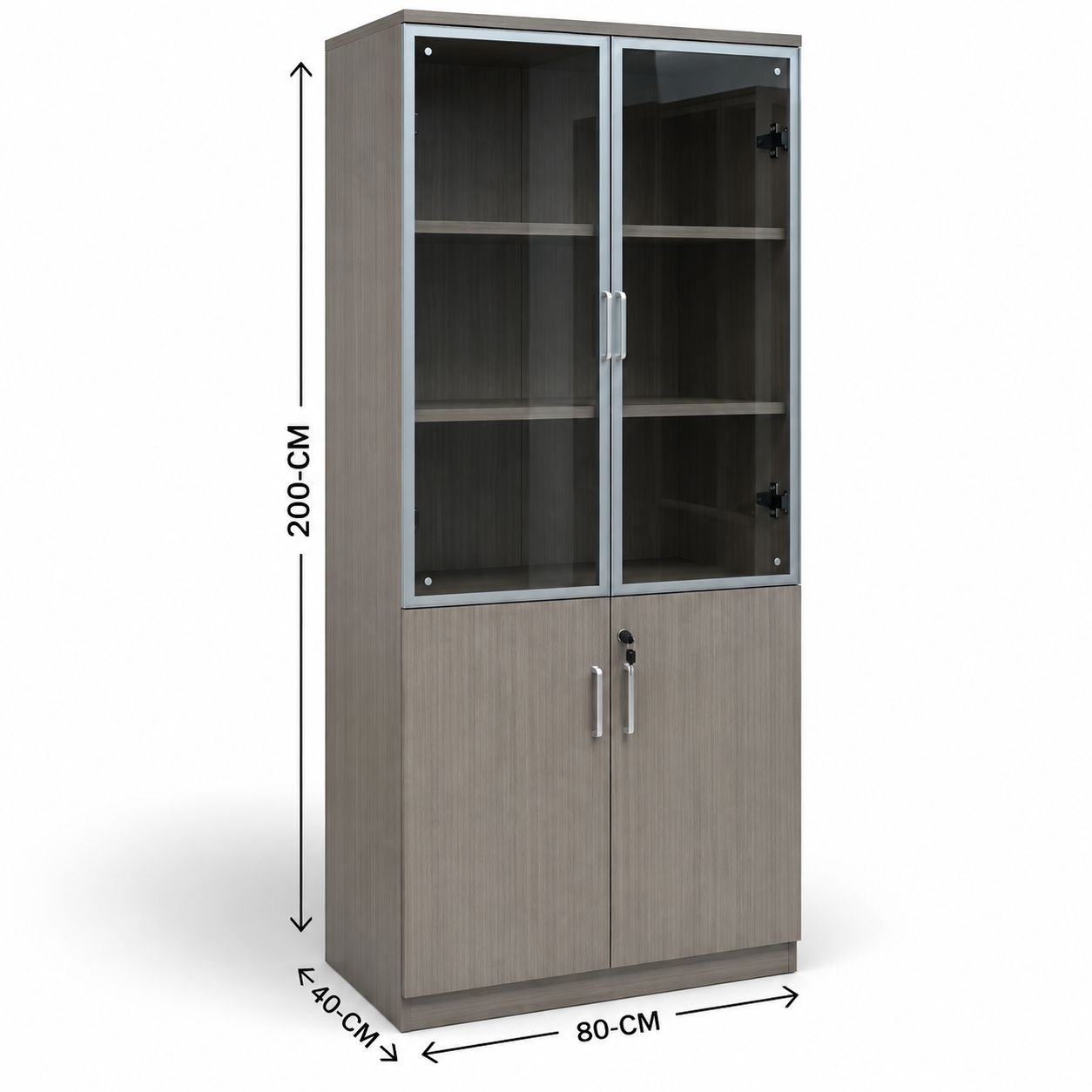 Melamine 2 Door Book Cabinet IH-A2D | Dubai & UAE Grey