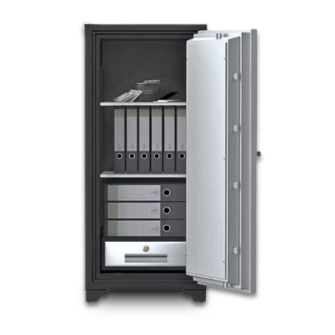 Fire-Rated Safe Open View with Interior Shelves for Documents and Valuables – UAE