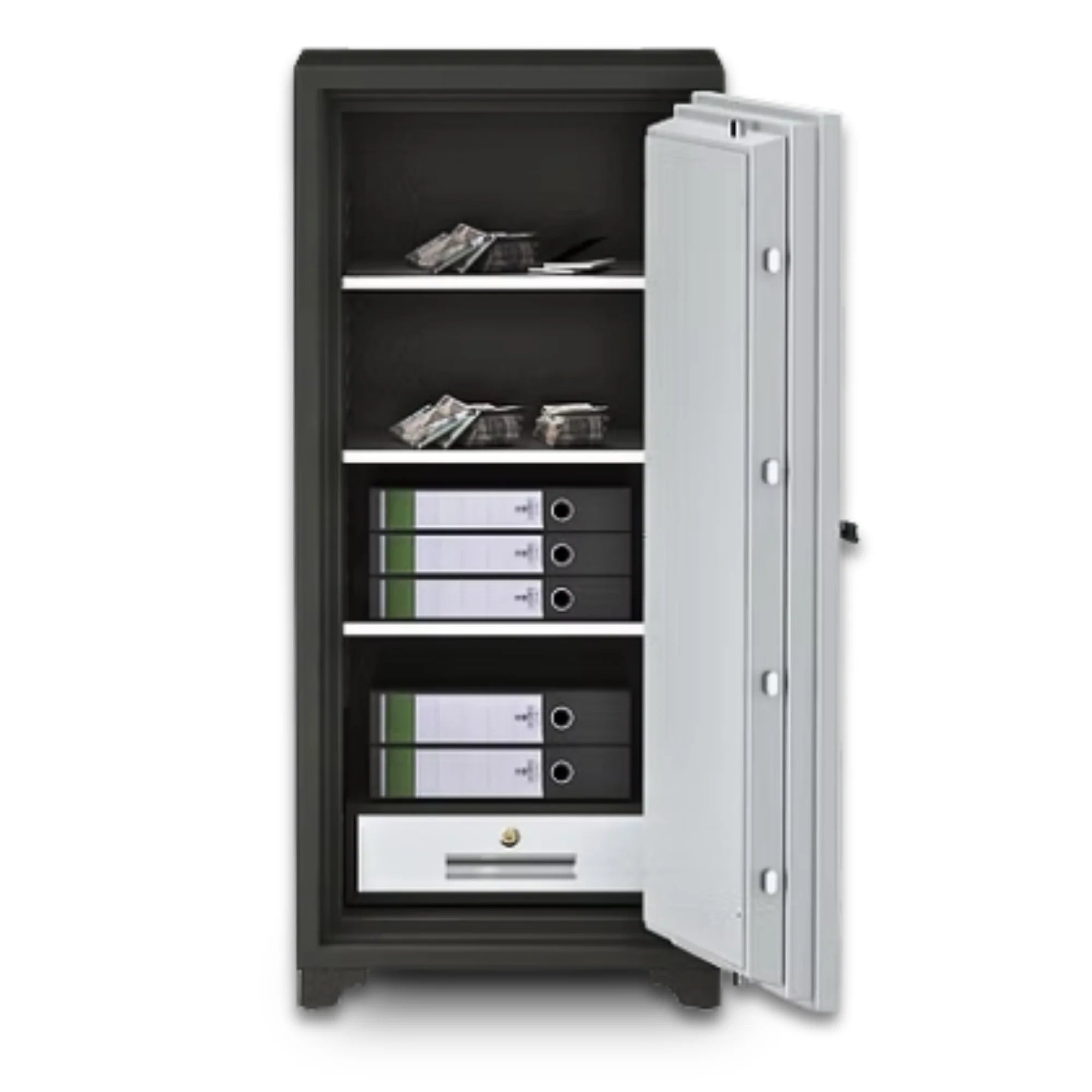 SAFIRE FR 1260 Double Key Lock Fire Safe Interior View – 237L Secure Storage, UAE Wide Delivery