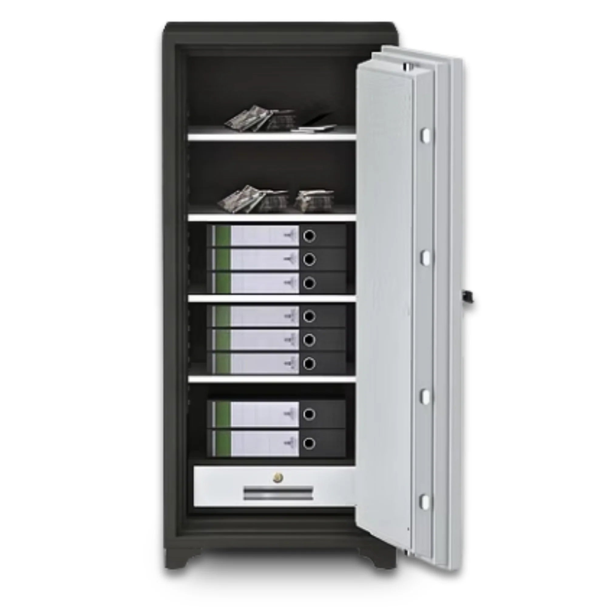 SAFIRE FR 1360 Fire Safe Interior UAE – 4 Adjustable Shelves and Drawer for A4 Files and Document Storage