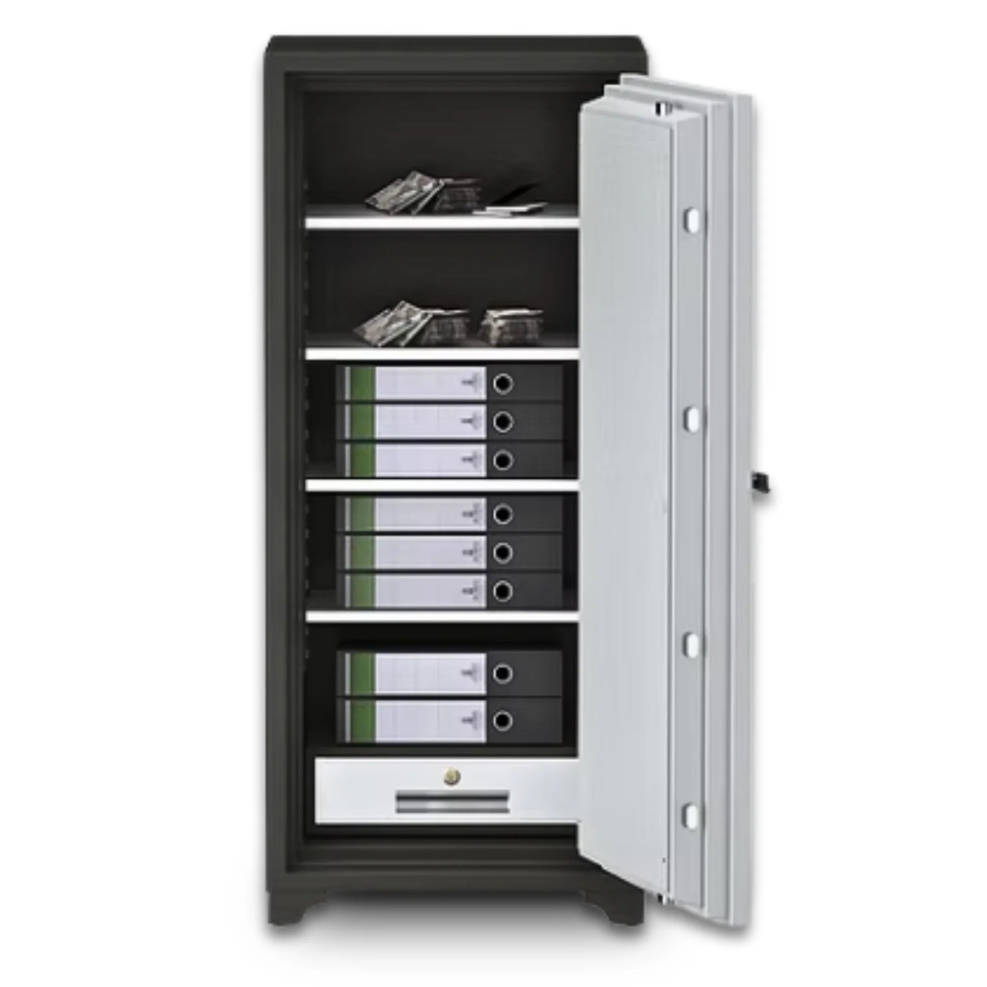 SAFIRE FR 1360 Fire Resistant Safe Interior – 4 Adjustable Shelves, 1 Drawer, 316kg Steel Body UAE