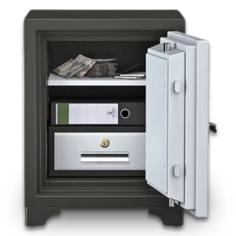 SAFIRE FR 445 Fire Safe Interior – Shelves, Lockable Drawer & Document Storage | Fire Resistant Safe UAE | INFINI HOMES