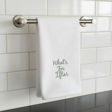 Embroidered Ramadan kitchen towel - Premium cotton iftar cooking accessory Dubai UAE