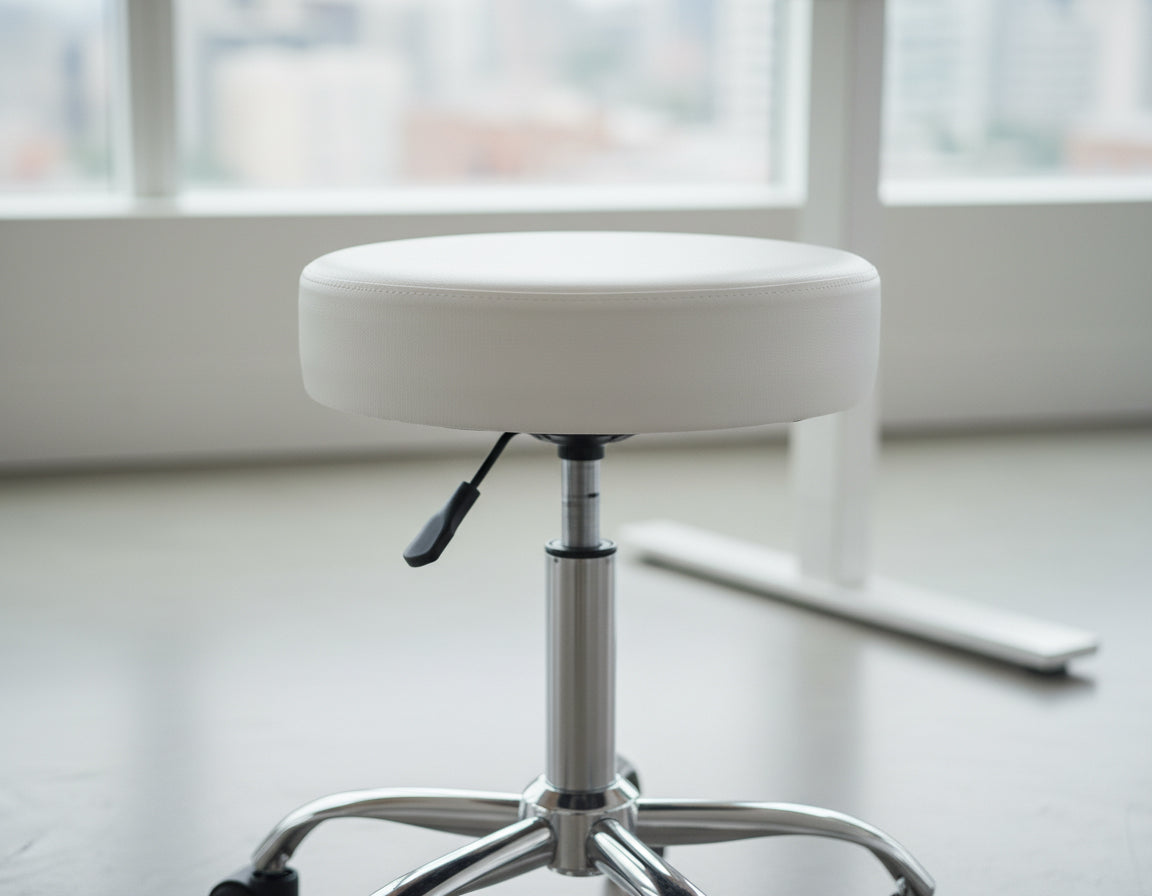 INFINI HOMES Heavy Duty Stool UAE - Model ZF-113 White 35cm Dia Dubai Abu Dhabi Sharjah
