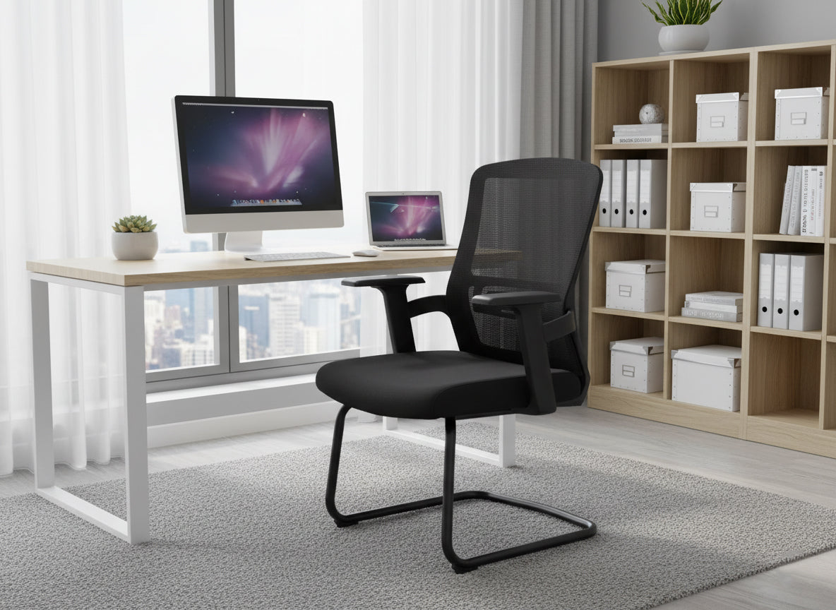 INFINI HOMES Ergo VC Visitor Chair UAE - Model Ergo VC Black Bow Frame Dubai Abu Dhabi Sharjah