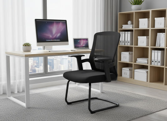 INFINI HOMES Ergo VC Visitor Chair UAE - Model Ergo VC Black Bow Frame Dubai Abu Dhabi Sharjah