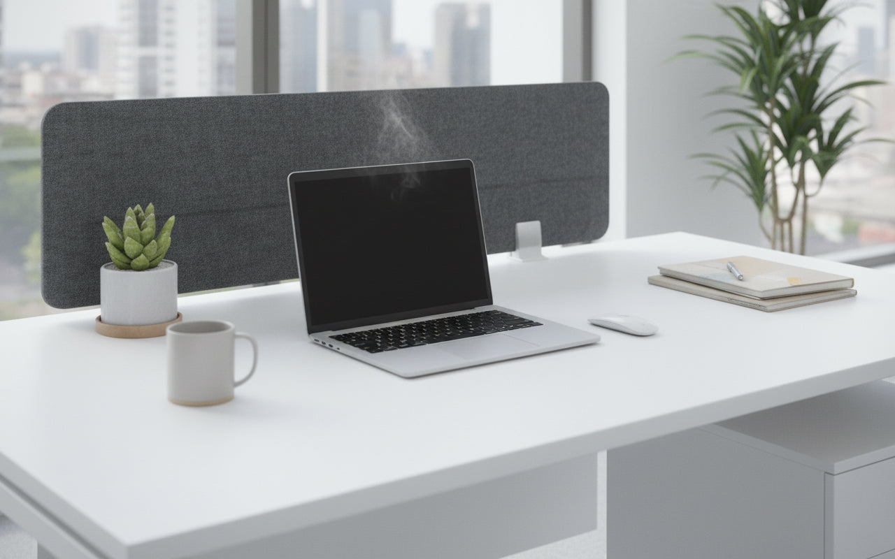 1 Person Office Workstation with Pedestal Drawer - White 120x60cm | Dubai UAE