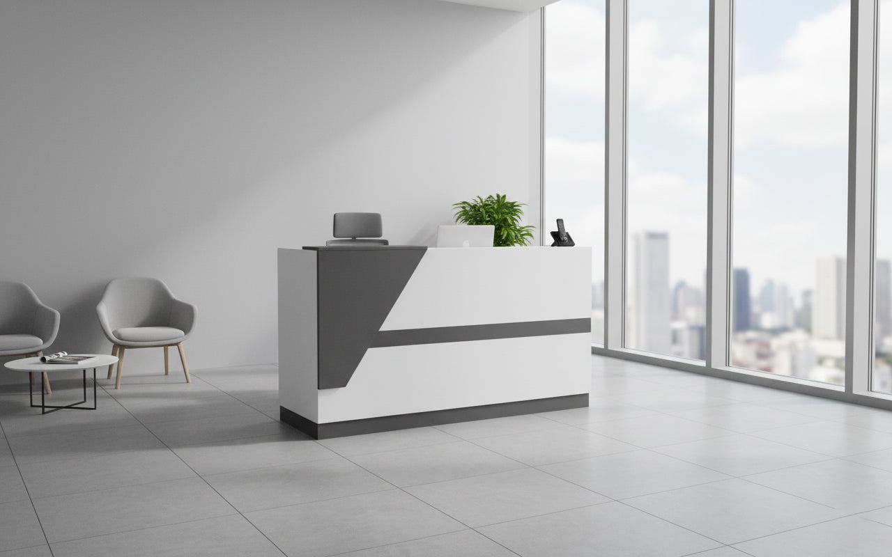 INFINI HOMES Reception Table UAE - Model RCP-140-WT 140x60x105cm Dubai Abu Dhabi Sharjah