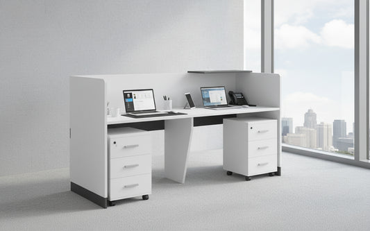 Reception Desk with Drawers UAE | Office Reception Table 160cm | INFINI HOMES