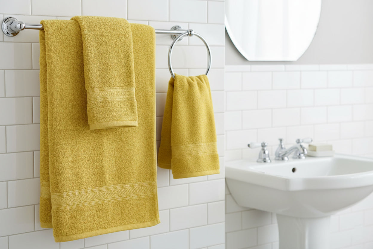 Premium Daffodil Yellow Face Towel Set UAE Dubai - 500 GSM Cotton 24 Pack Sunshine