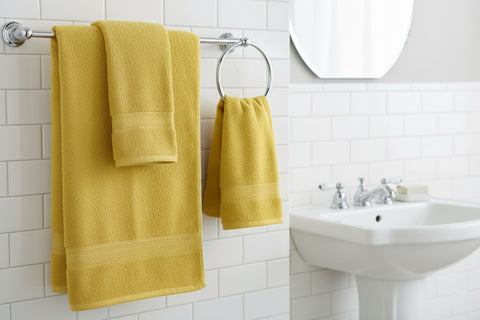 Premium Daffodil Yellow Face Towel Set UAE Dubai - 500 GSM Cotton 24 Pack Sunshine