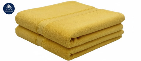 Premium Daffodil Yellow Bath Towel Set UAE 600 GSM Cotton Dubai | مجموعة مناشف حمام أصفر نرجسي فاخرة الإمارات قطن 600 جرام دبي