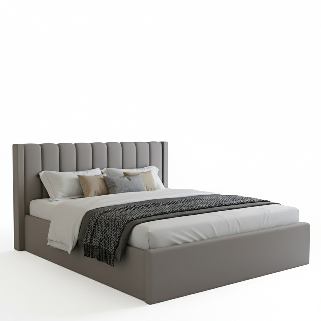King Size Upholstered Platform Bed 180x200cm - Premium Bedroom Furniture UAE | INFINI HOMES