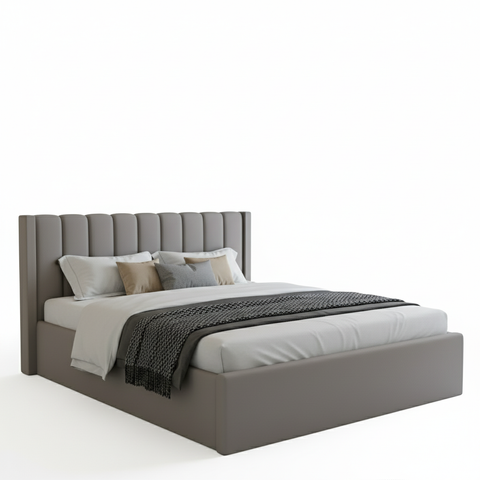 King Size Upholstered Platform Bed 180x200cm - Premium Bedroom Furniture UAE | INFINI HOMES