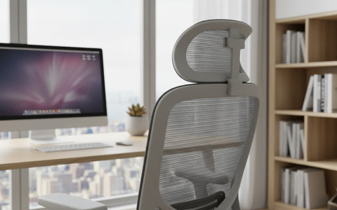 INFINI HOMES High Back Full Mesh Chair UAE - Model Styro HB-GRY BIFMA Certified 2D Headrest Dubai Abu Dhabi Sharjah