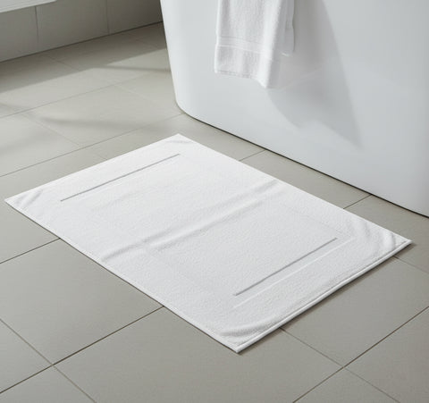 Premium Iris White Bath Mat 50x80cm UAE - 600 GSM Cotton Dubai Abu Dhabi