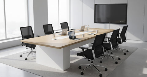 INFINI HOMES Meeting Table UAE - Model BX-WN-201-36-MT Oak White 360x140cm Dubai Abu Dhabi Sharjah