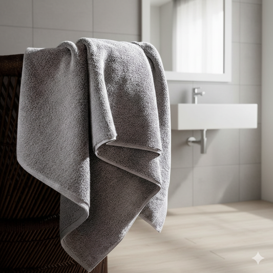 Premium Grey Bath Sheet 90x180cm Egyptian Cotton UAE Dubai | منشفة حمام رمادية فاخرة قطن مصري الإمارات دبي