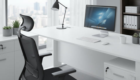 Executive Office Desk 200x90cm with Side Table & Pedestal Drawer - Dubai UAE