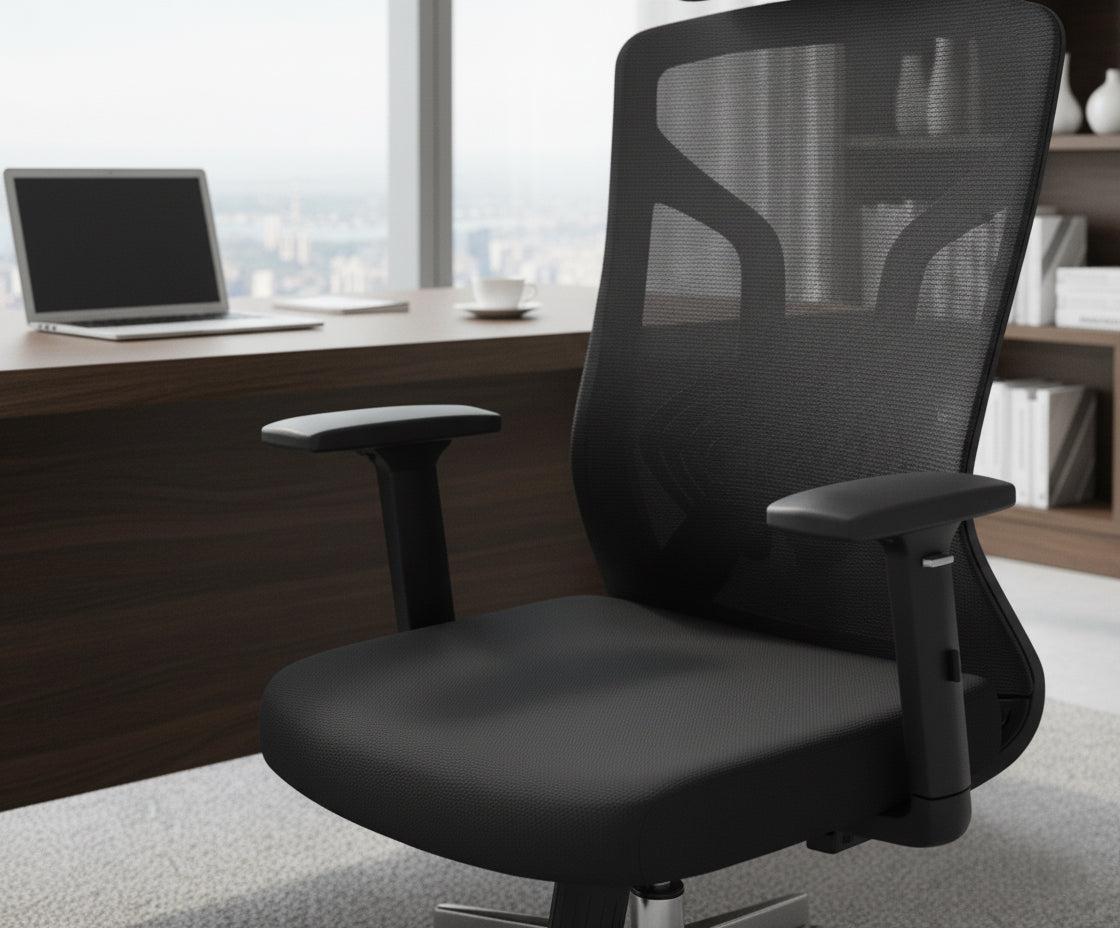 INFINI HOMES Neo High Back Chair UAE - Chrome Base Headrest Dubai Abu Dhabi Sharjah