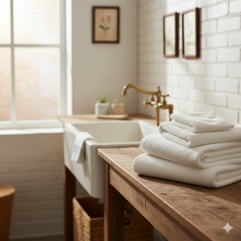 Hotel Quality White Hand Towels UAE 550 GSM Cotton Premium Bathroom Accessories Dubai | مناشف يد بيضاء جودة فندقية الإمارات 550 جرام قطن إكسسوارات حمام فاخرة دبي