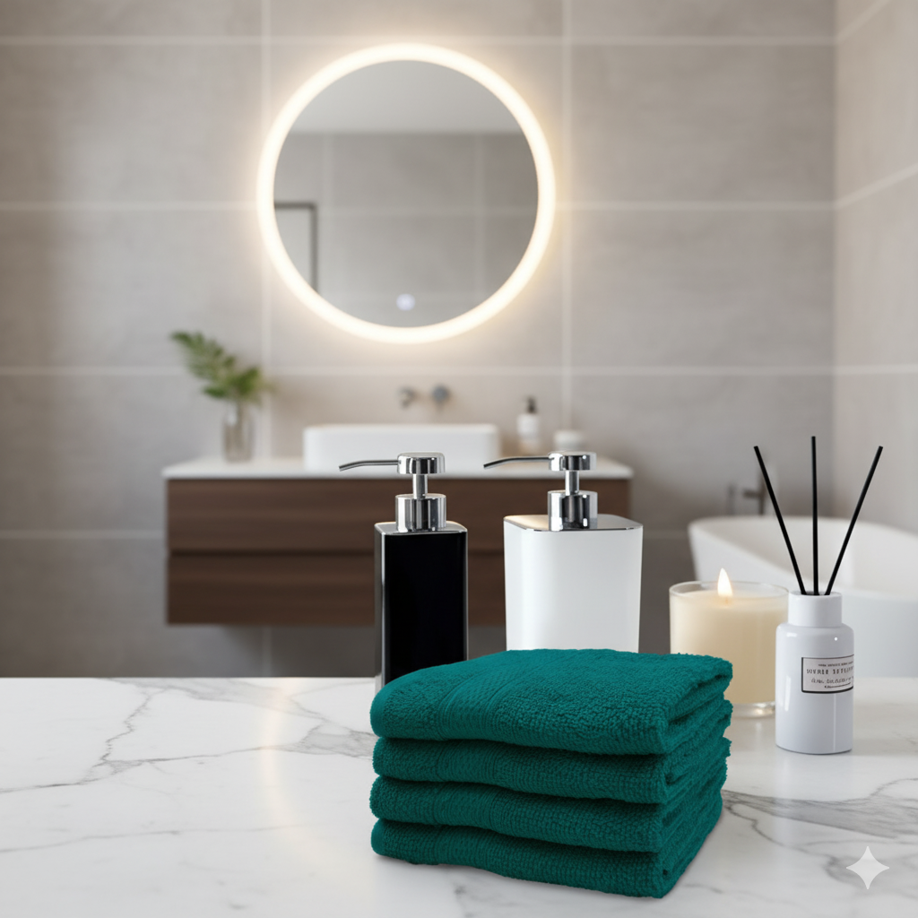طقم مناشف وجه قطن مصري أزرق - مجموعة فندقية فاخرة دبي الإمارات | Egyptian Cotton Blue Face Towel Set - Luxury Hotel Collection Dubai UAE