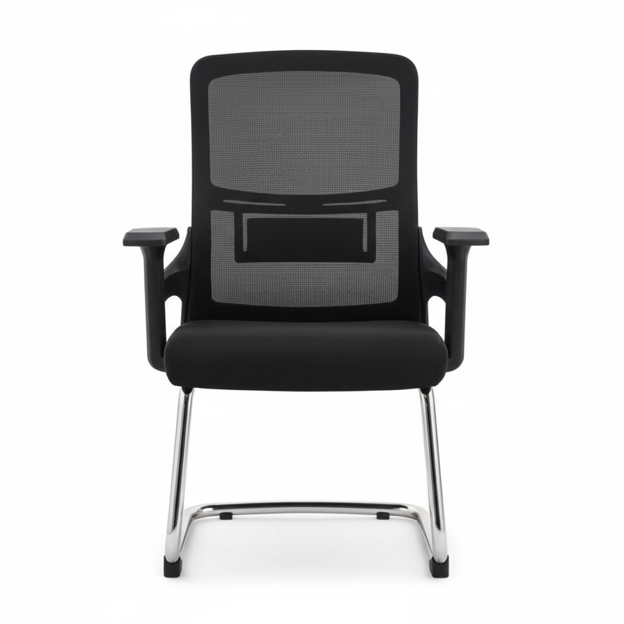 Visitors Chair Mesh - Office Guest Chair UAE | Chrome Cantilever Design