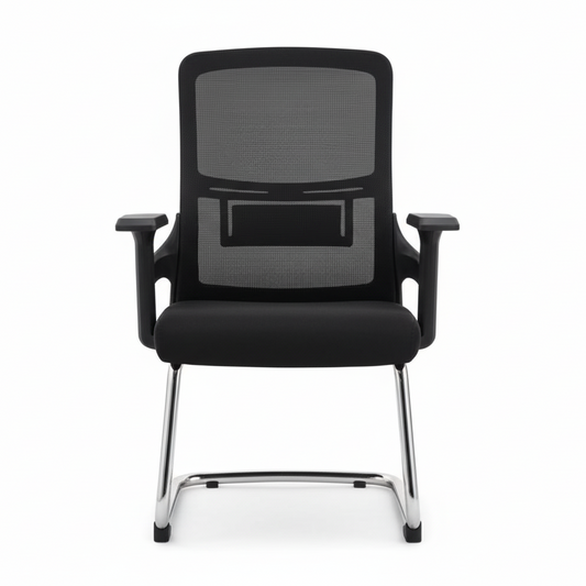 Visitors Chair Mesh - Office Guest Chair UAE | Chrome Cantilever Design