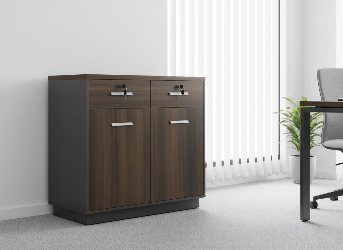INFINI HOMES Credenza Side Table UAE - Model ST-CRZ-BG Walnut Grey 80x40x75cm Dubai Abu Dhabi Sharjah