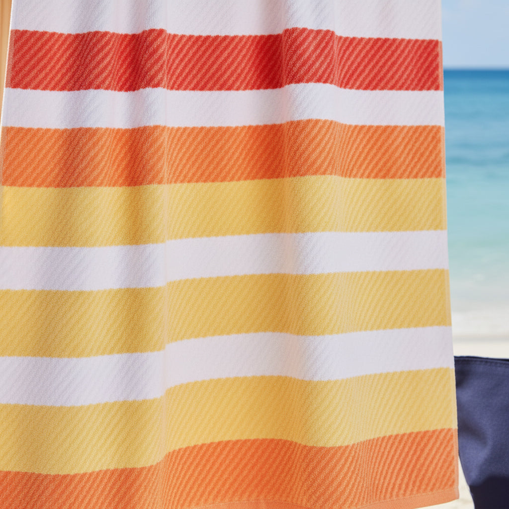 Orange Beach Towel UAE Dubai | Vibrant Petunia Jacquard 86x162cm 390GSM | Sunset Colors