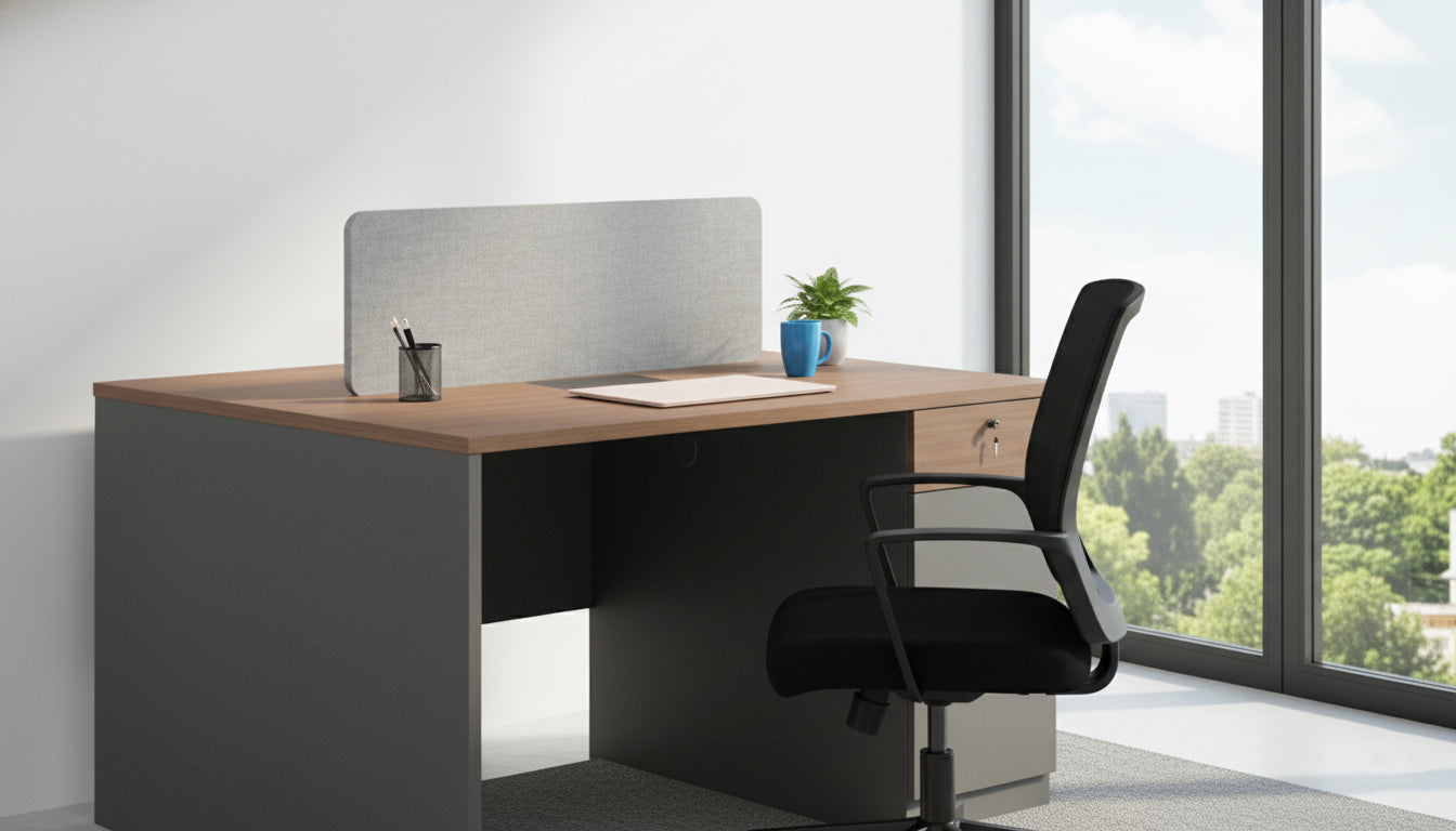 2 Person Office Workstation 120x120cm Dubai UAE | Premium Desk Cubicle with Privacy Screen