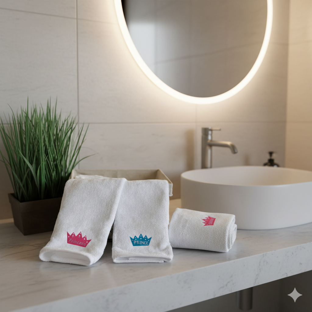 مناشف حمام فاخرة شخصية الإمارات | Personalized Luxury Bath Towels UAE Royal Design INFINI HOMES