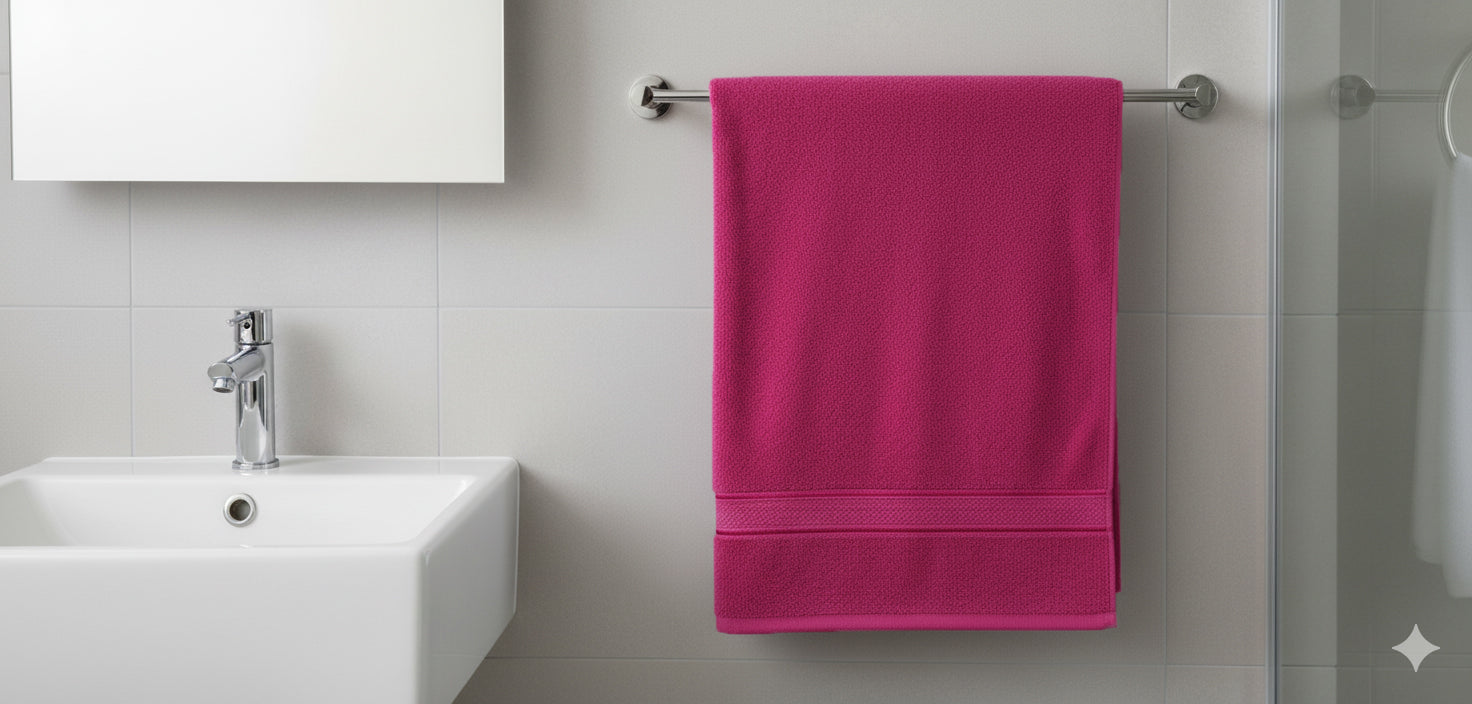 High Quality Fuchsia Bath Towel Set UAE Dubai Premium Cotton 70x140cm | مجموعة مناشف حمام فوشيا عالية الجودة الإمارات دبي قطن فاخر 70×140سم