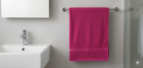 High Quality Fuchsia Bath Towel Set UAE Dubai Premium Cotton 70x140cm | مجموعة مناشف حمام فوشيا عالية الجودة الإمارات دبي قطن فاخر 70×140سم
