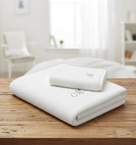 INFINI HOMES Luxury Monogrammed Towel Set - Premium 600 GSM Cotton Bath & Hand Towels UAE