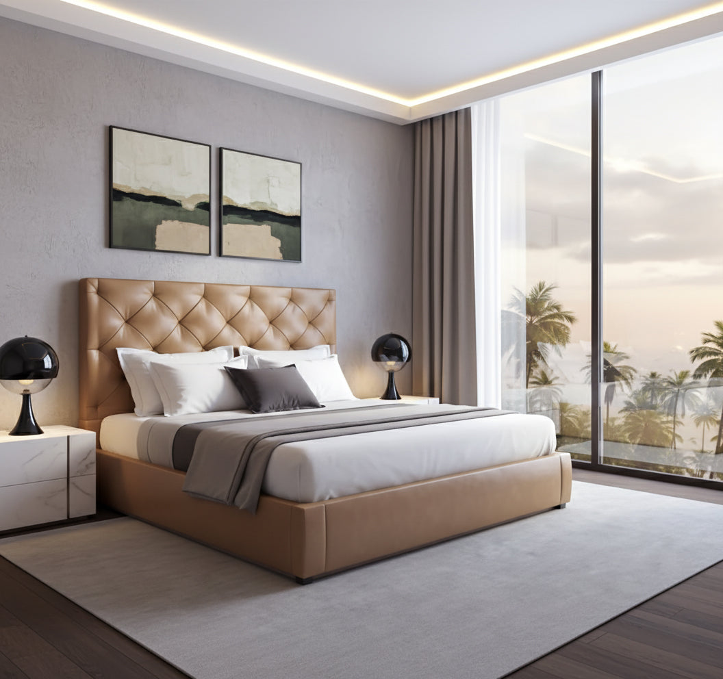 Premium Queen Wooden Bed 160x190cm - Dubai Abu Dhabi Sharjah UAE Delivery