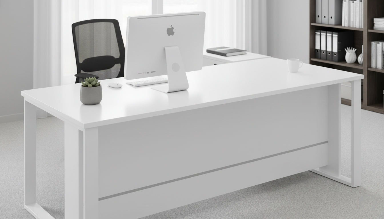 Office Desk with Side Table 160x80cm - Modern Workspace Furniture Dubai UAE