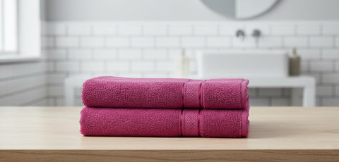 Premium Fuchsia Pink Bath Towel Set UAE | 500 GSM Cotton 70x140cm Dubai