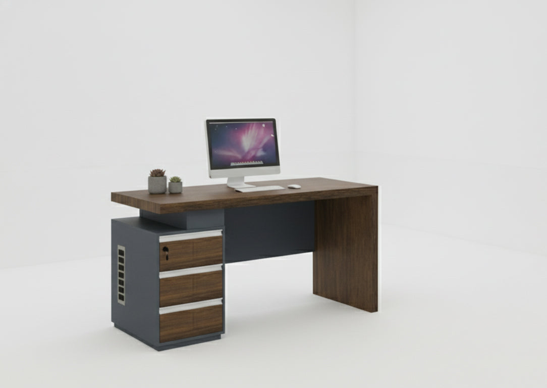 Office Desk with 3 Drawers & Lock 160x70cm - Executive Work Table Dubai UAE