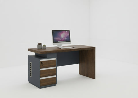 Office Desk with 3 Drawers & Lock 160x70cm - Executive Work Table Dubai UAE