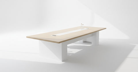 INFINI HOMES Meeting Table UAE - Model BX-WN-201-36-MT Oak White 360x140cm Dubai Abu Dhabi Sharjah