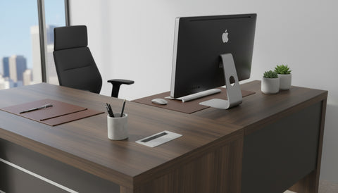 INFINI HOMES Executive Table UAE - Model KENO-140L Walnut Grey 140x70cm +80x40cm Extension Dubai Abu Dhabi Sharjah