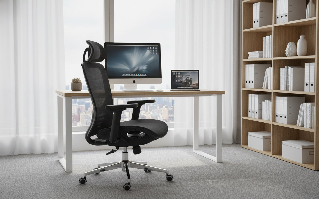 High Back Mesh Office Chair UAE | Ergonomic Chair Dubai | INFINI HOMES Styro HB-BLK